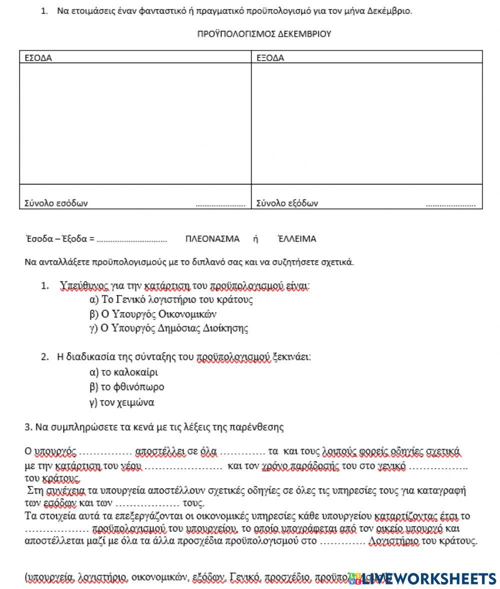 Κρατικός προϋπολογισμός