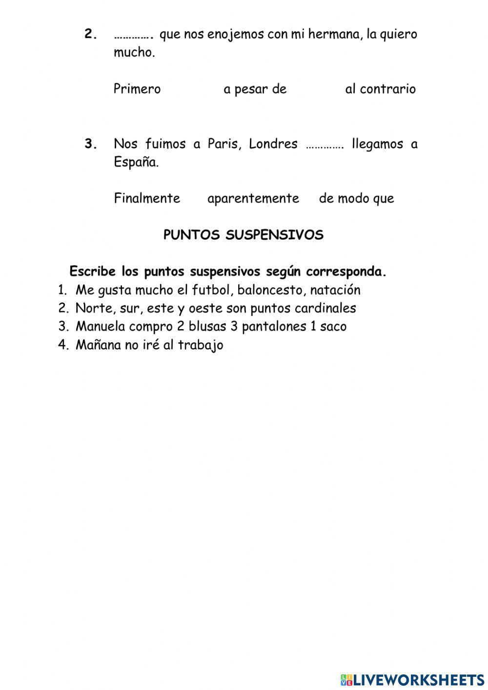 Uso de la coma en conectores