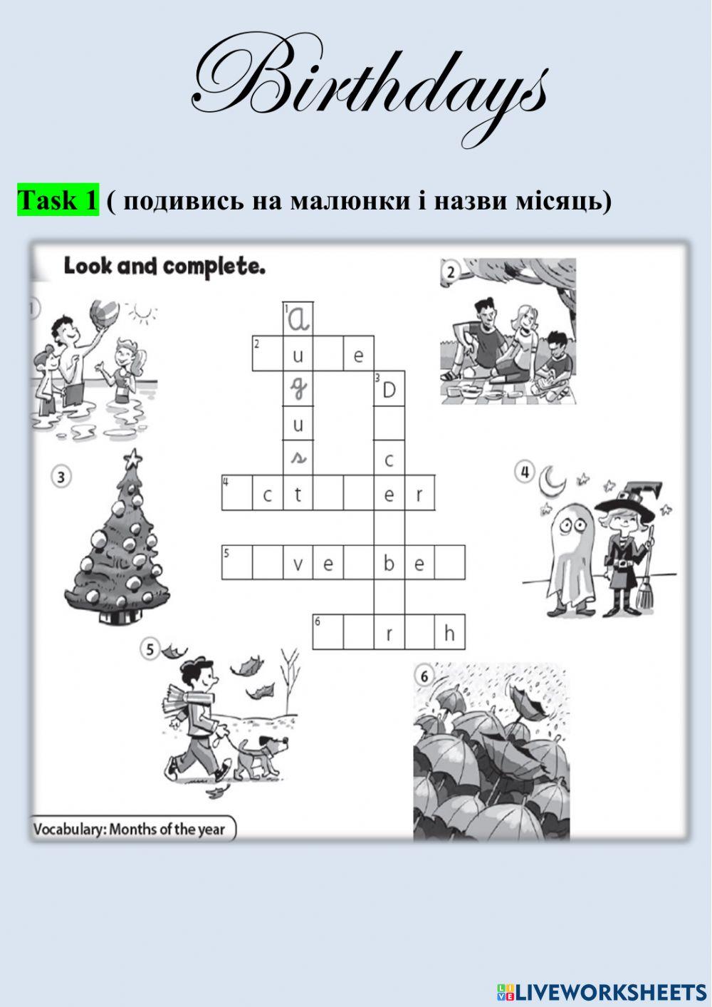 Months ( Quick minds 3 ) Birthdays