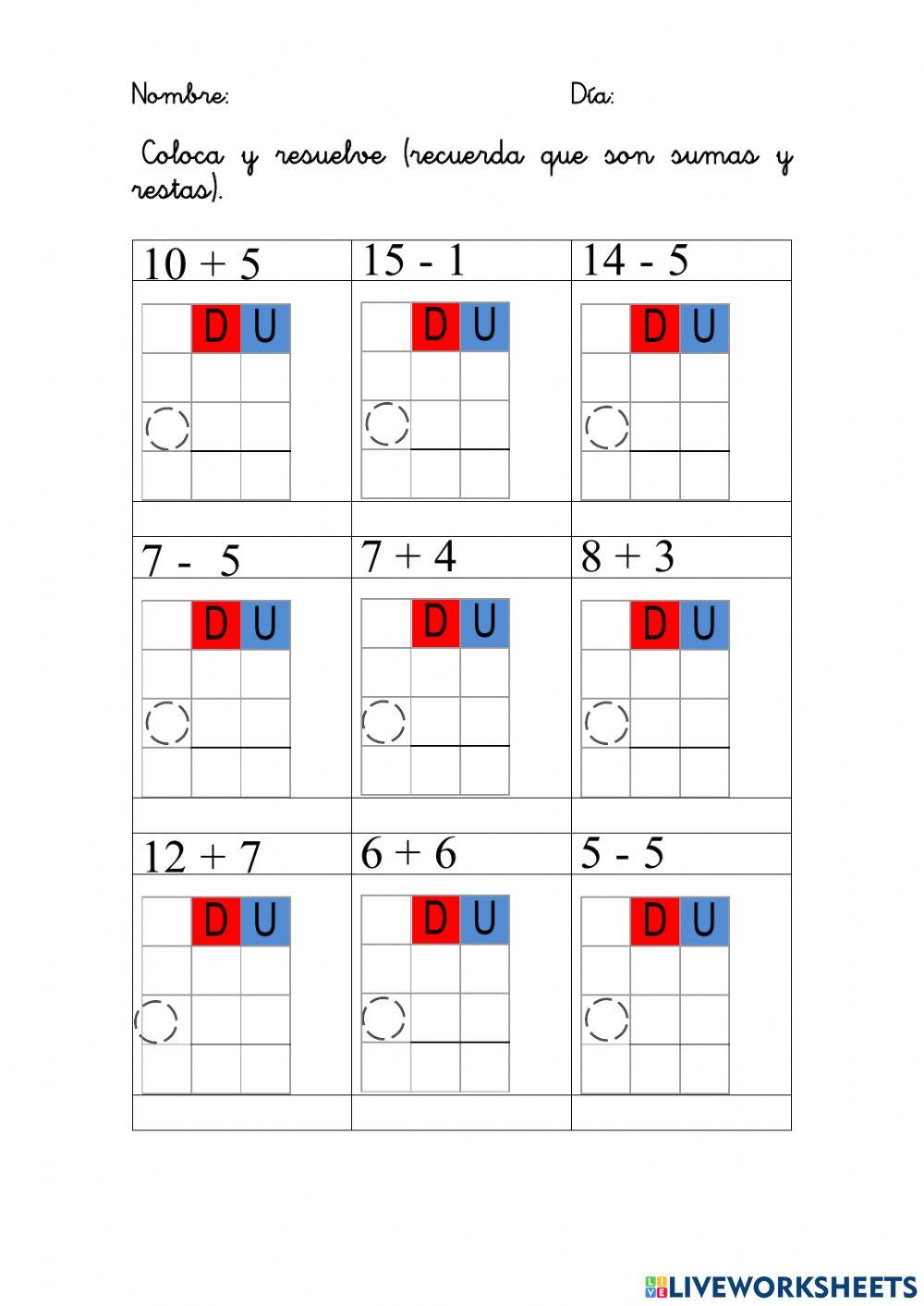 Operaciones en vertical