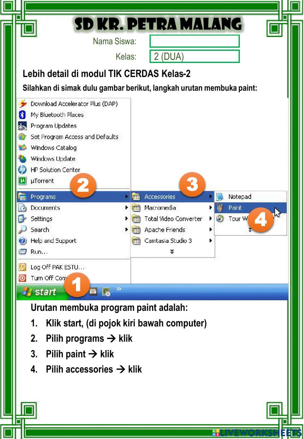 Menu dan Fungsi Ikon Paint