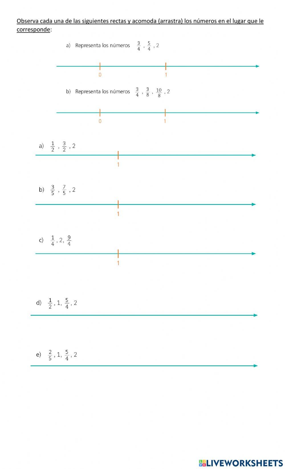 Más números en la recta