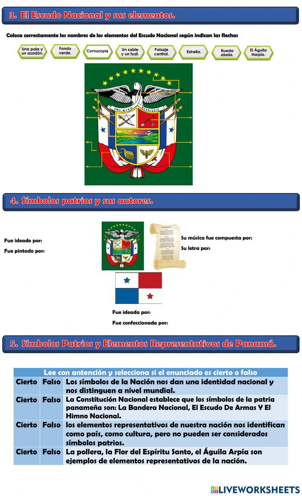 Símbolos Patrios y Elementos representativos de Panamá