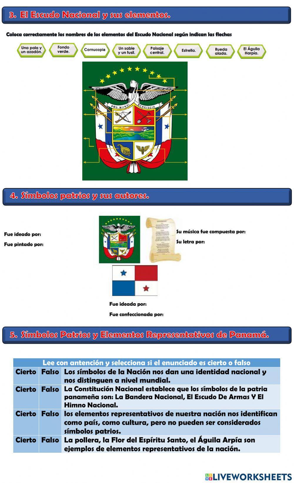 Símbolos Patrios y Elementos representativos de Panamá