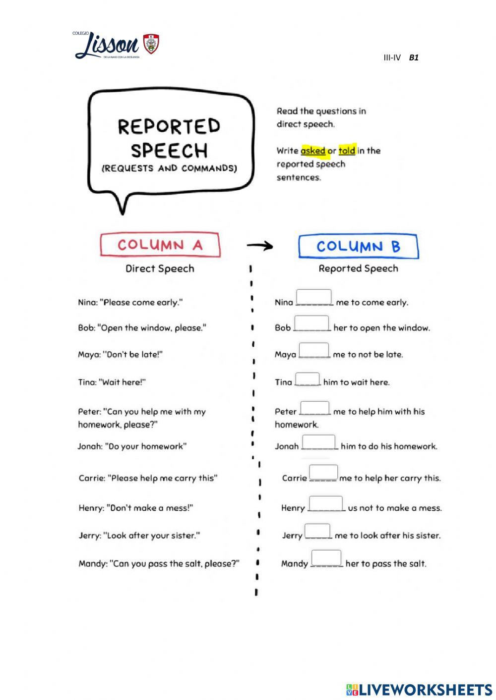 Reported speech