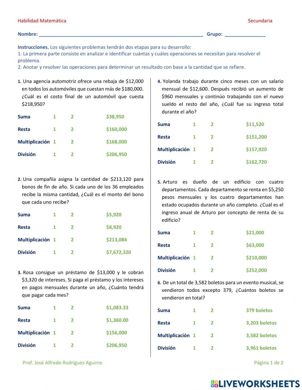Problemas con Enteros