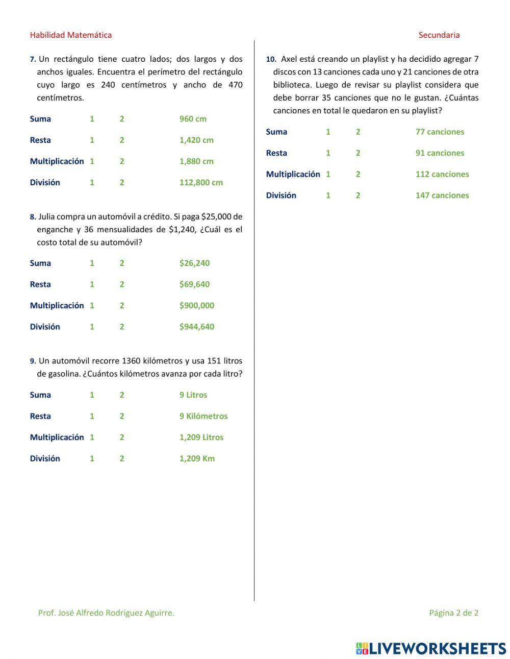 Problemas con Enteros