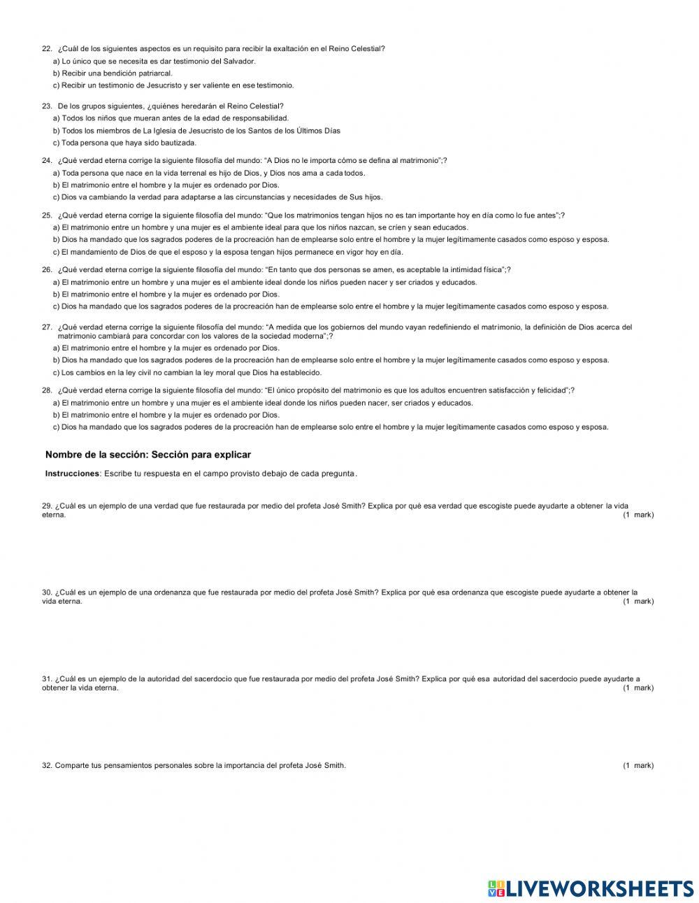 Evaluación de DyC 2do Ciclo