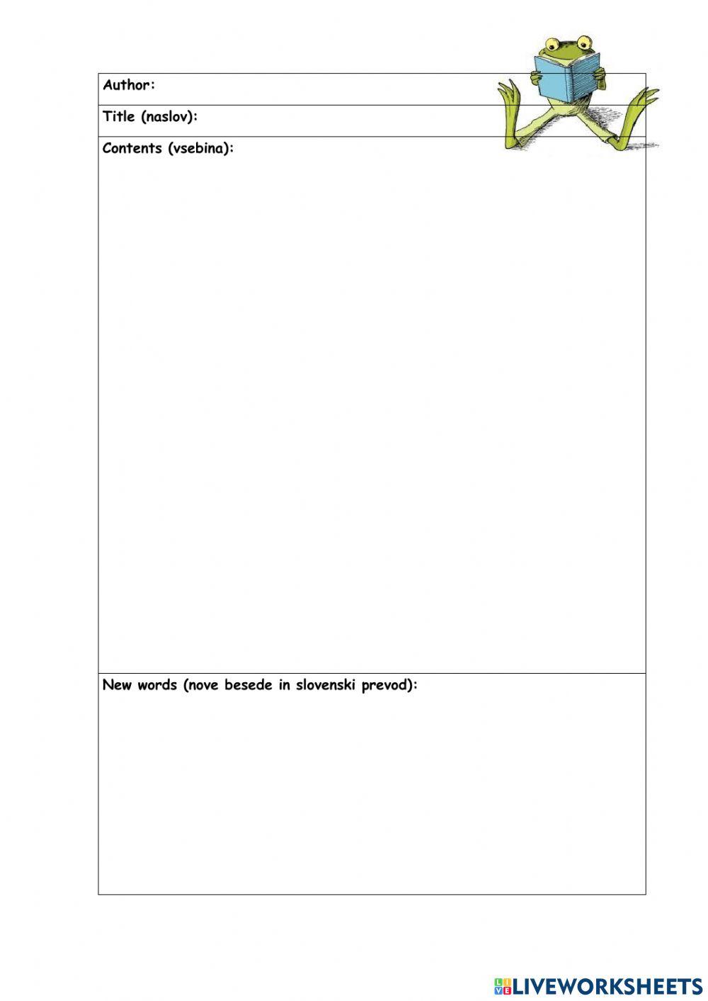 Reading journal page 3