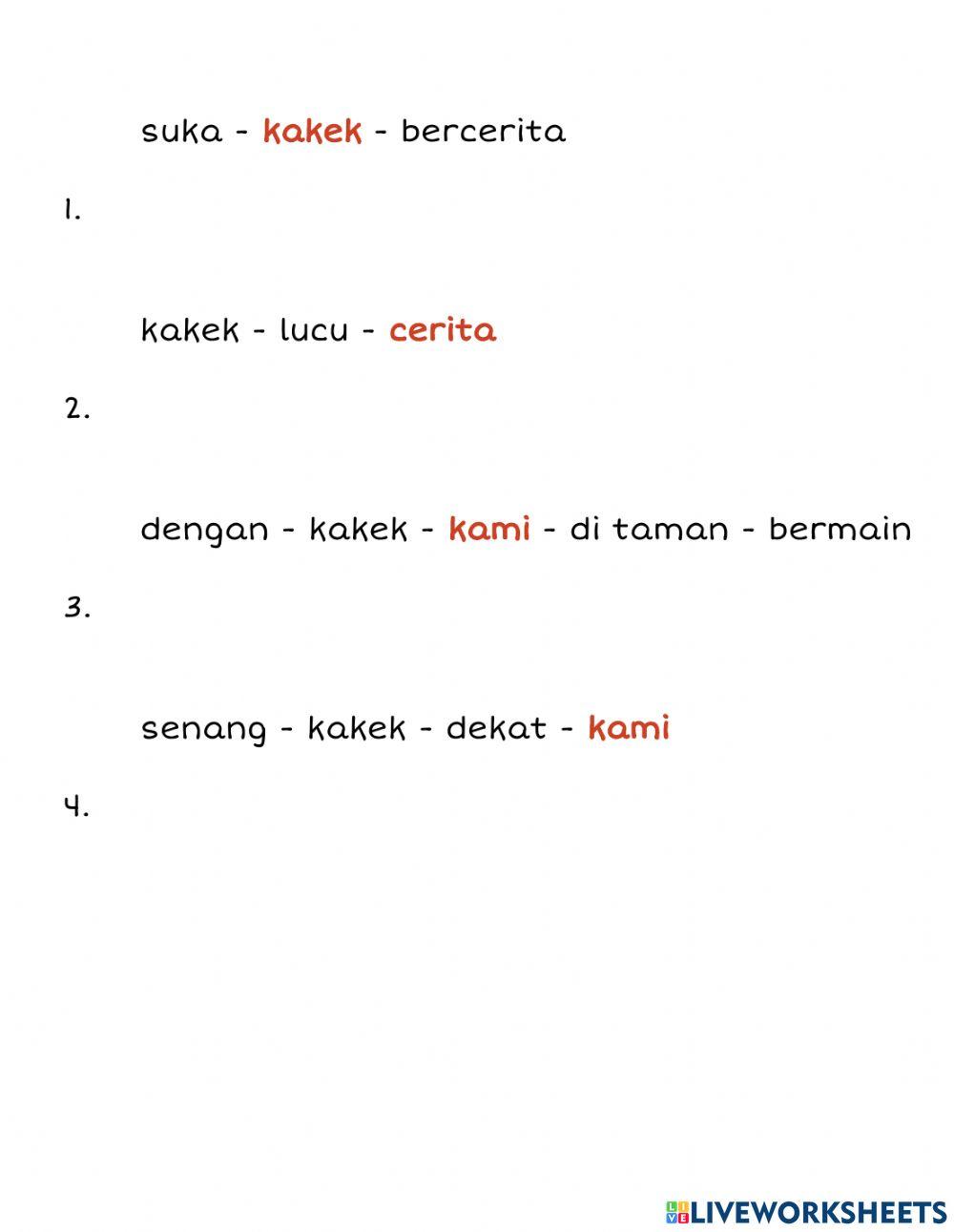 susun kata tentang kakek