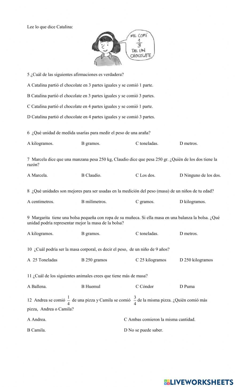 Ficha Fracciones y masa