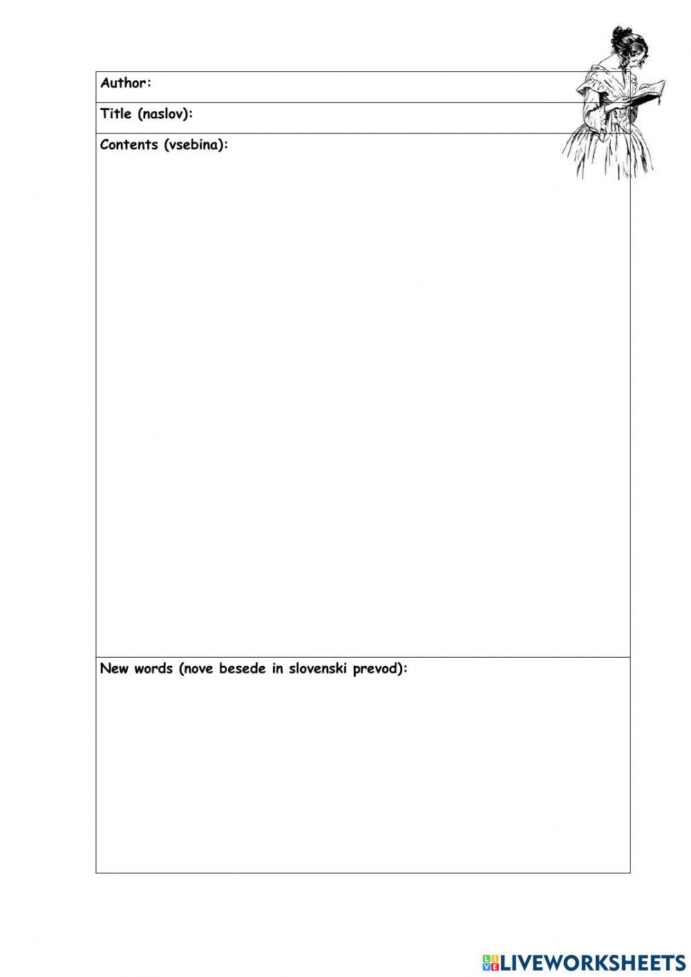 Reading journal page 9