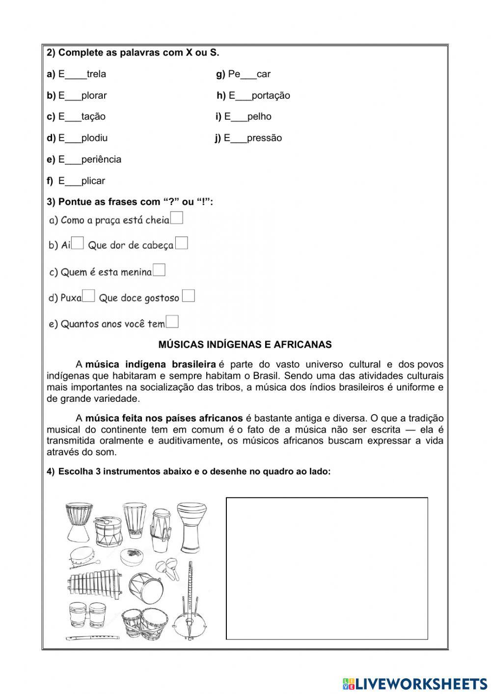 Atividade interdisciplinar Atividade interdisciplinar