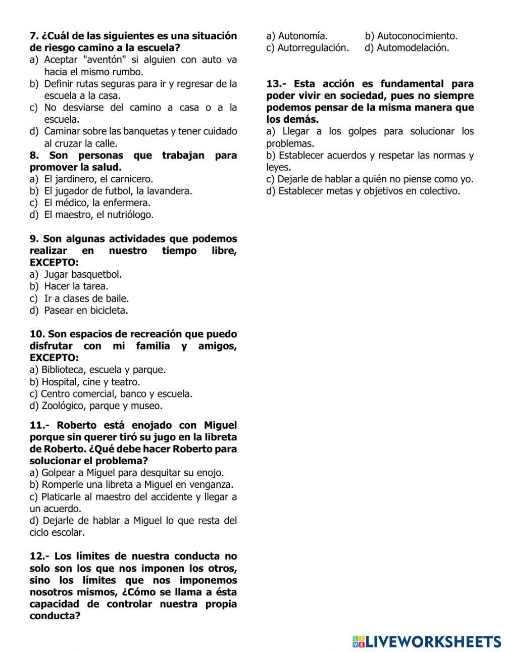 Examen formación civica y etica inam