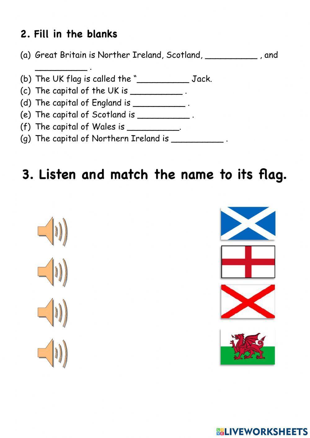 United Kingdom: flags and capitals