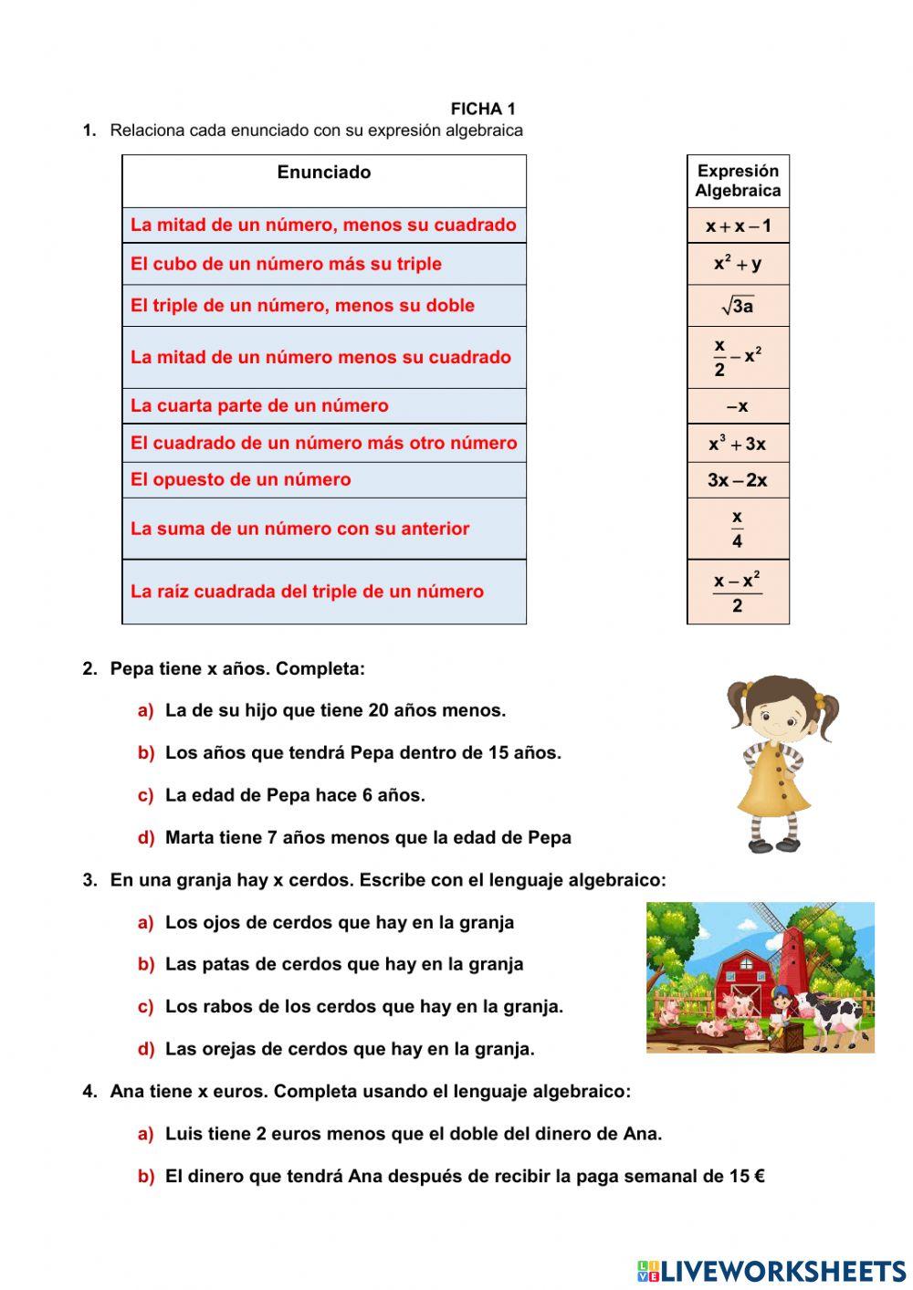 Expresiones algebraicas