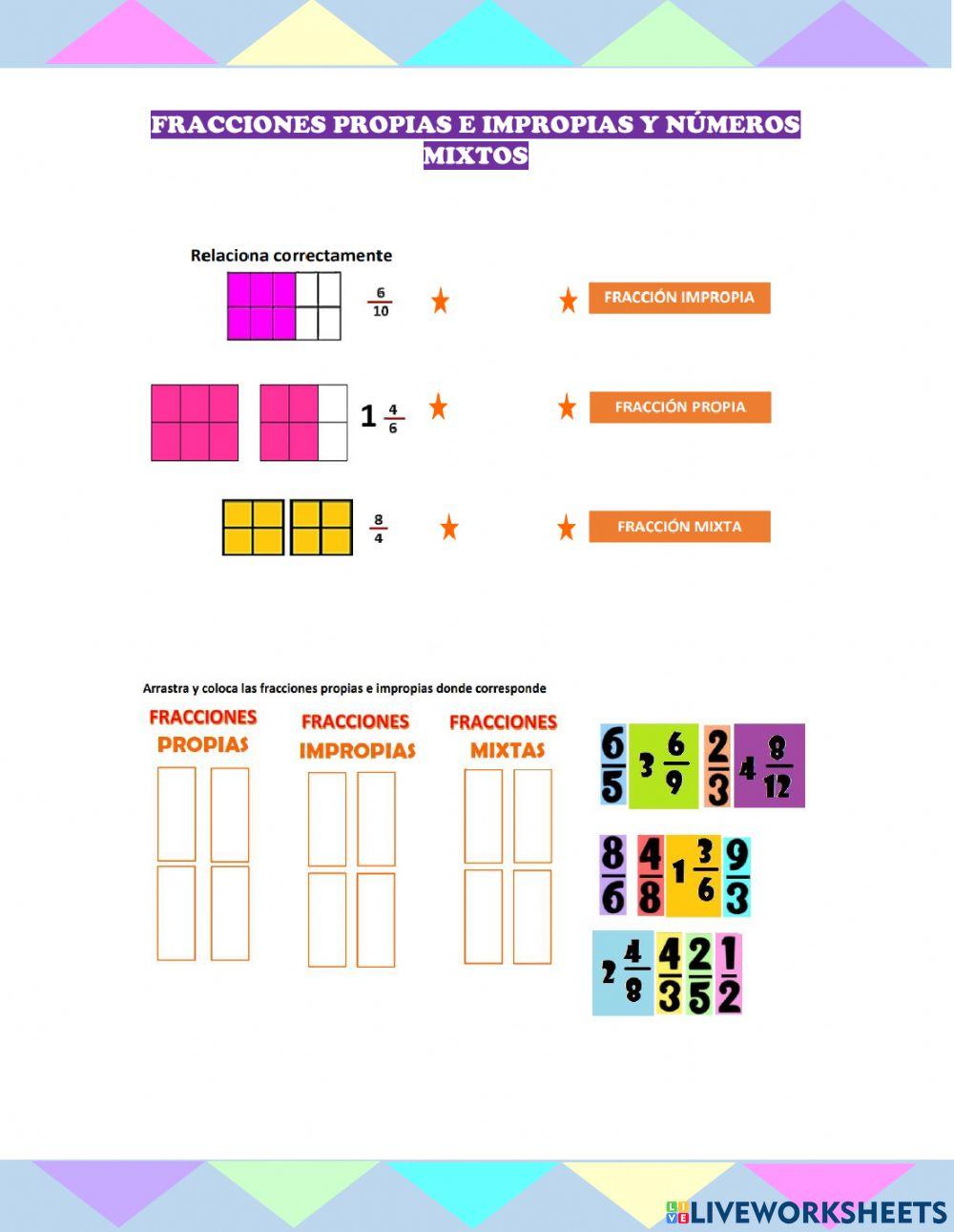 Clasificación de fracciones