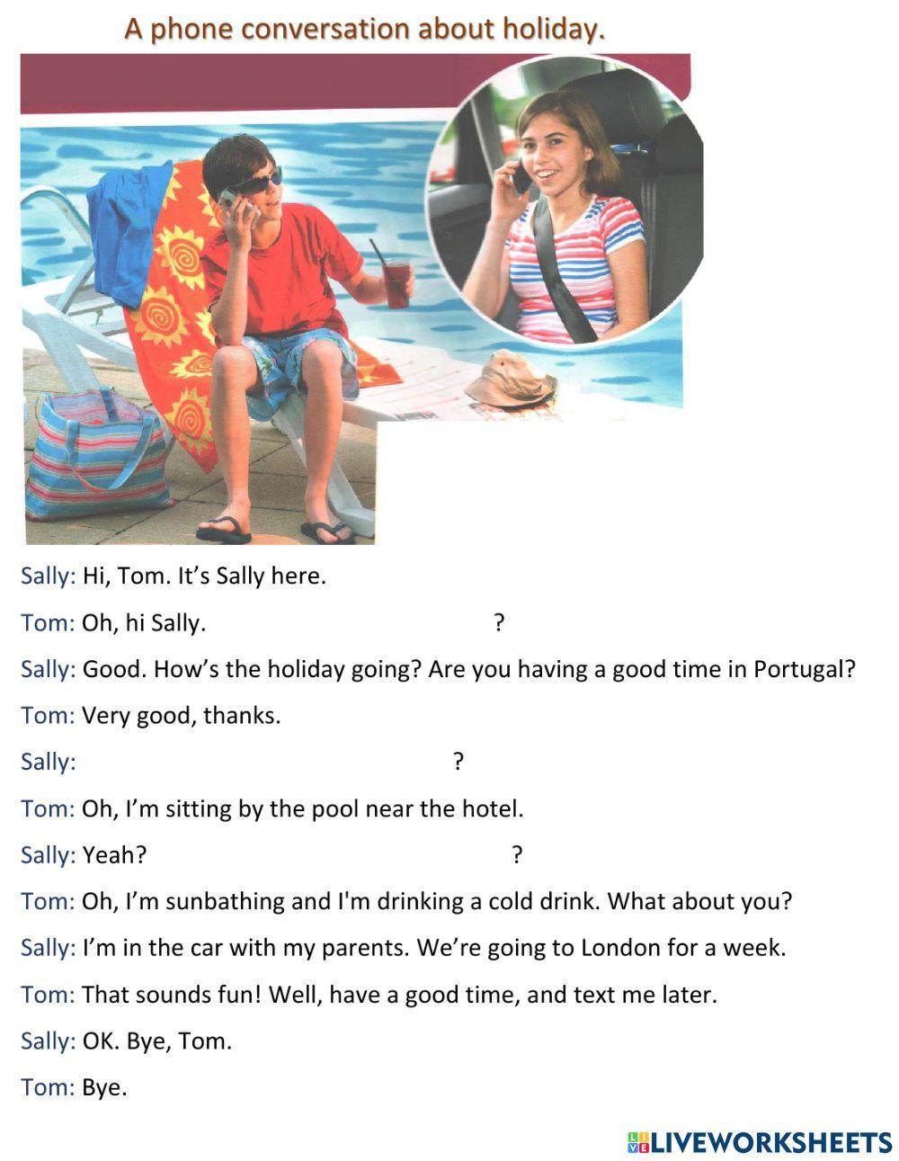 A phone conversation about holiday.EPS. (pg.68)
