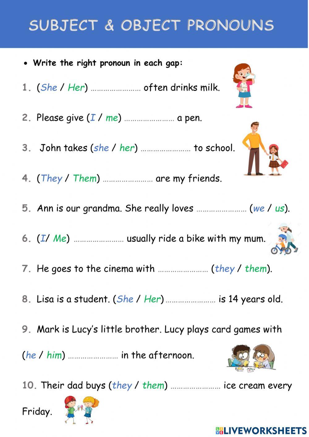 Subject vs Object Pronouns