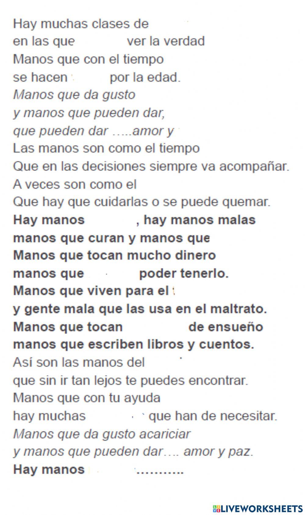 Canción manos del mundo