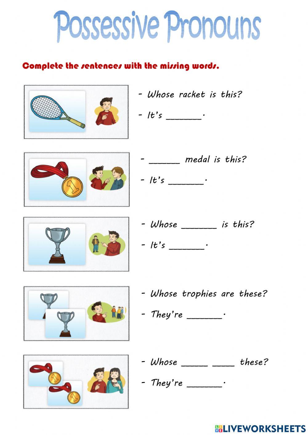 Possessive pronouns - At the club - Rooftops 6 Unit 1