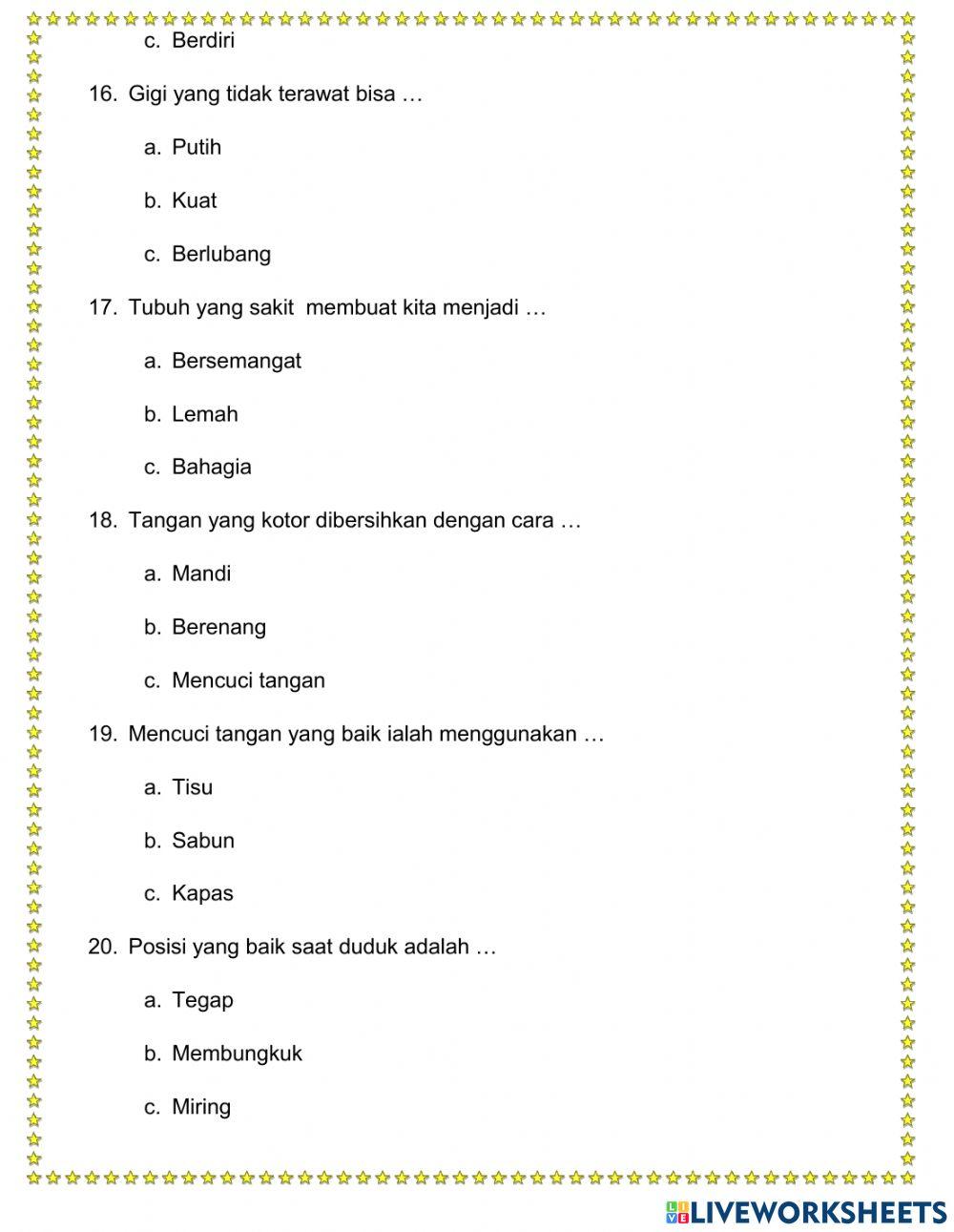 Kosakata Perawatan Tubuh