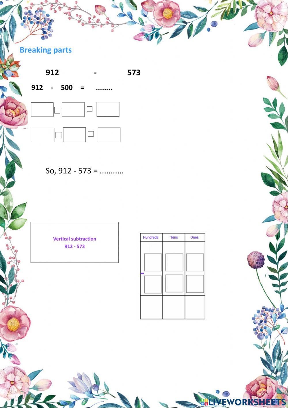 My subtraction skills