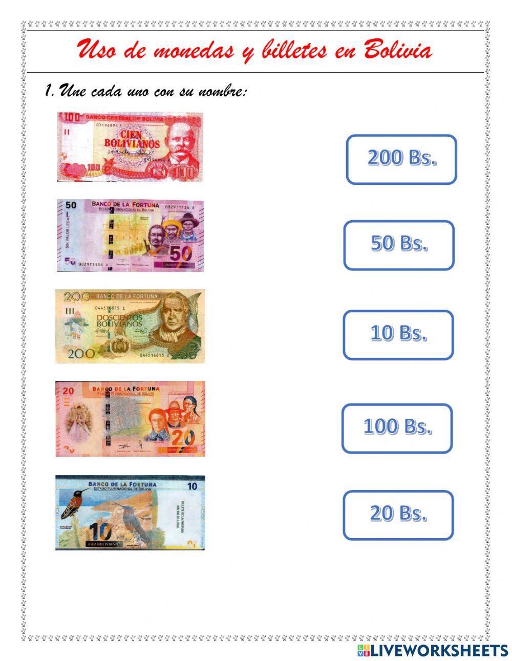 Billetes y monedad de Bolivia