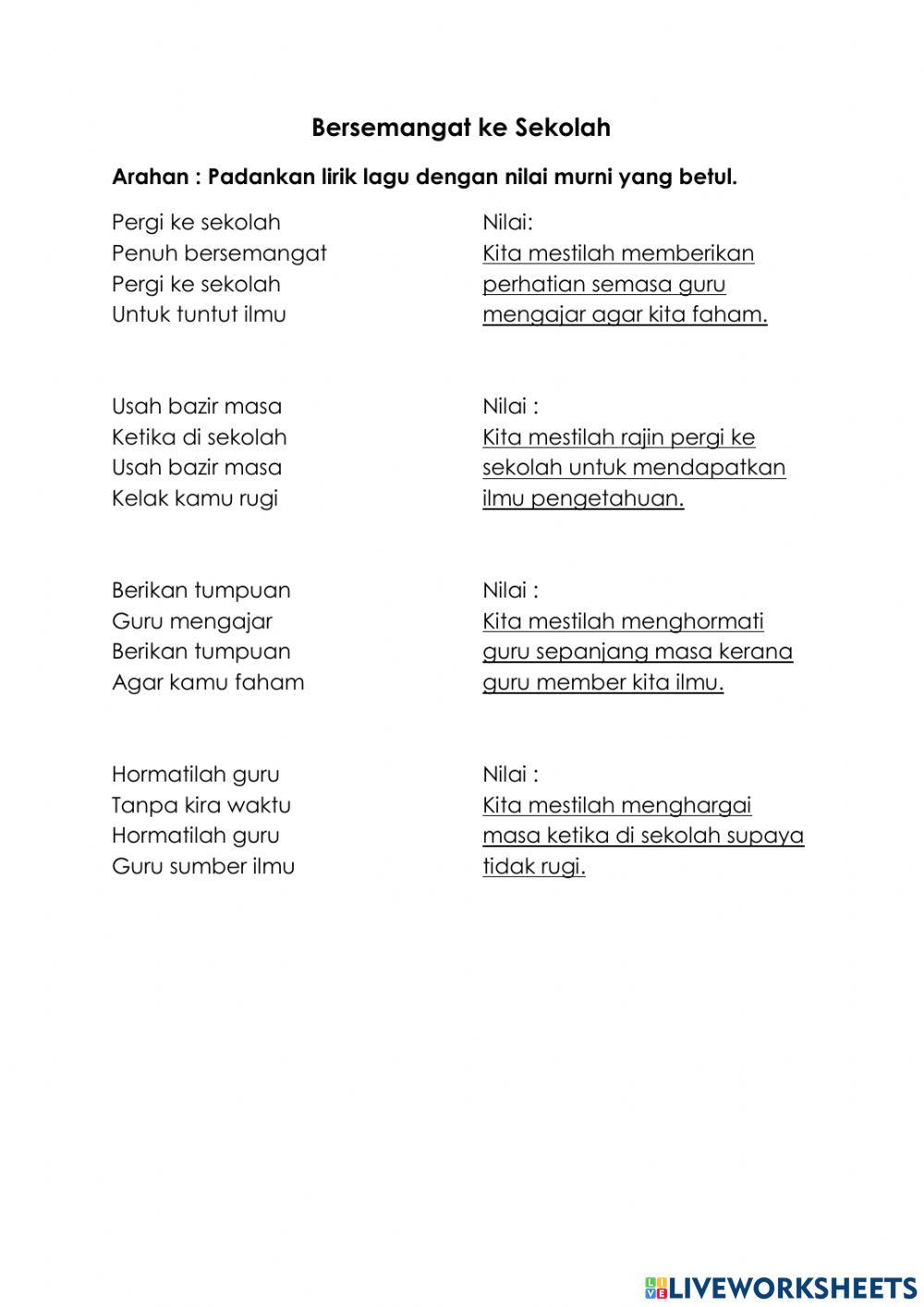 Nilai Murni : Marilah Kawan-kawanku