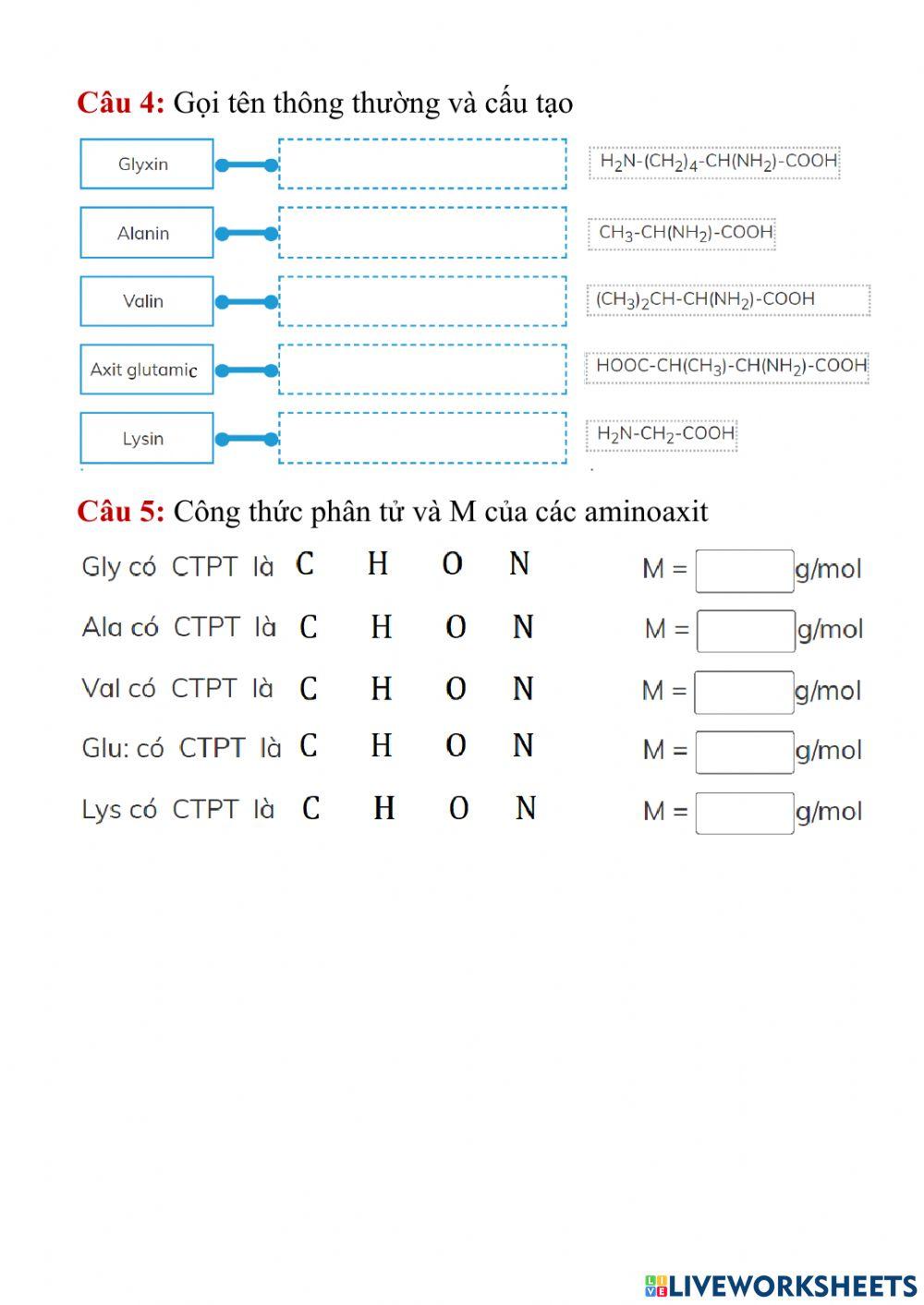 Aminoaxit: Khái niệm, phân loại