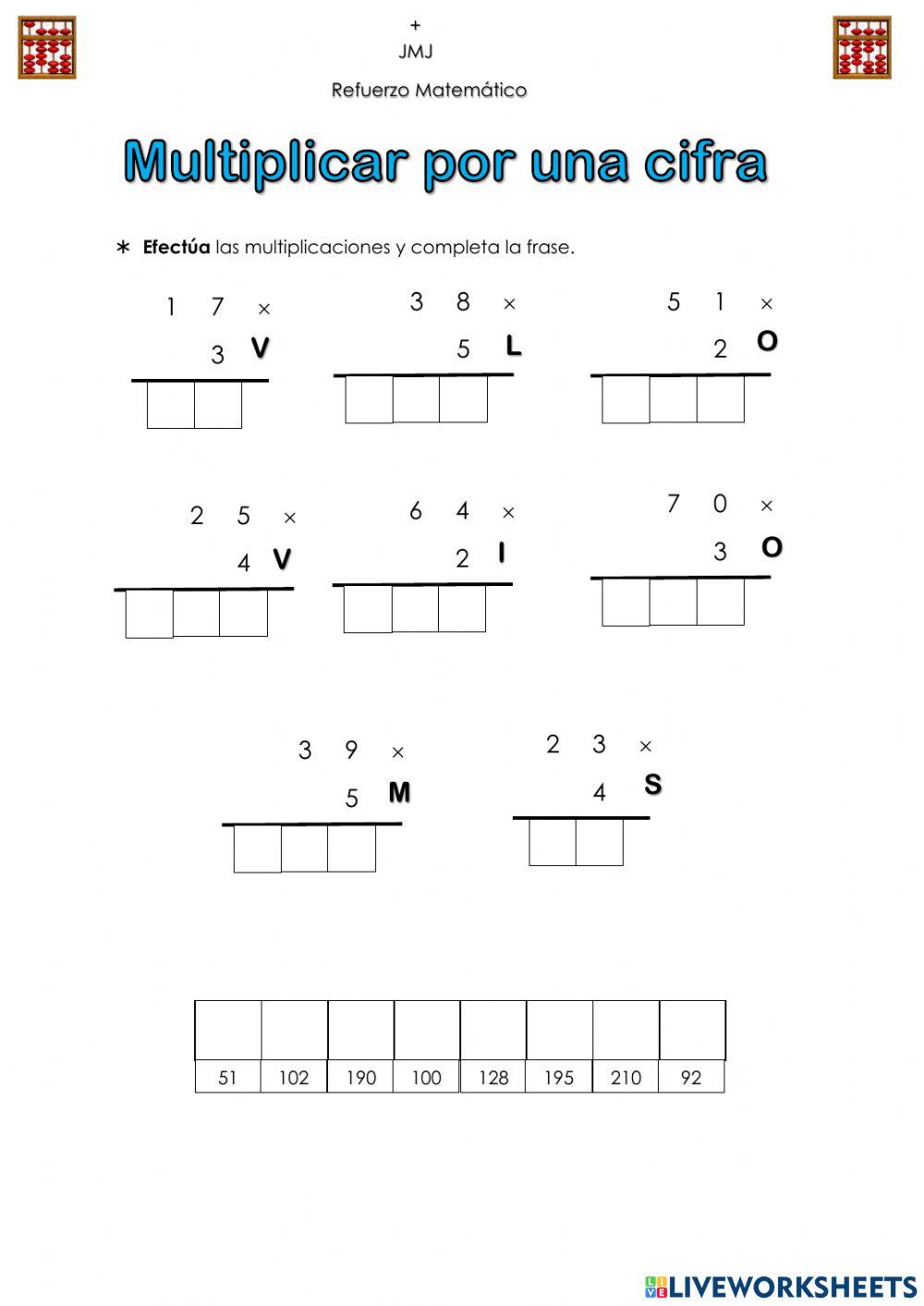 Multiplicación con canje