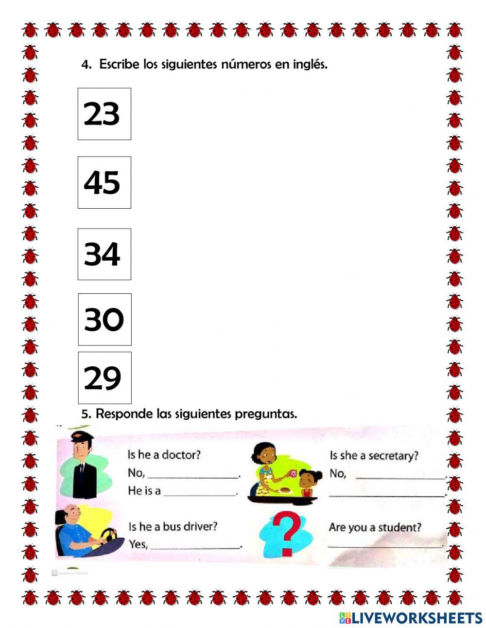 Evaluación de inglés.