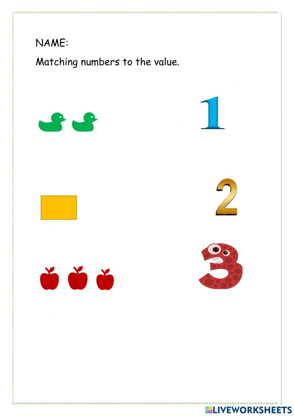 Numeracy worksheet for 1 | Live Worksheets