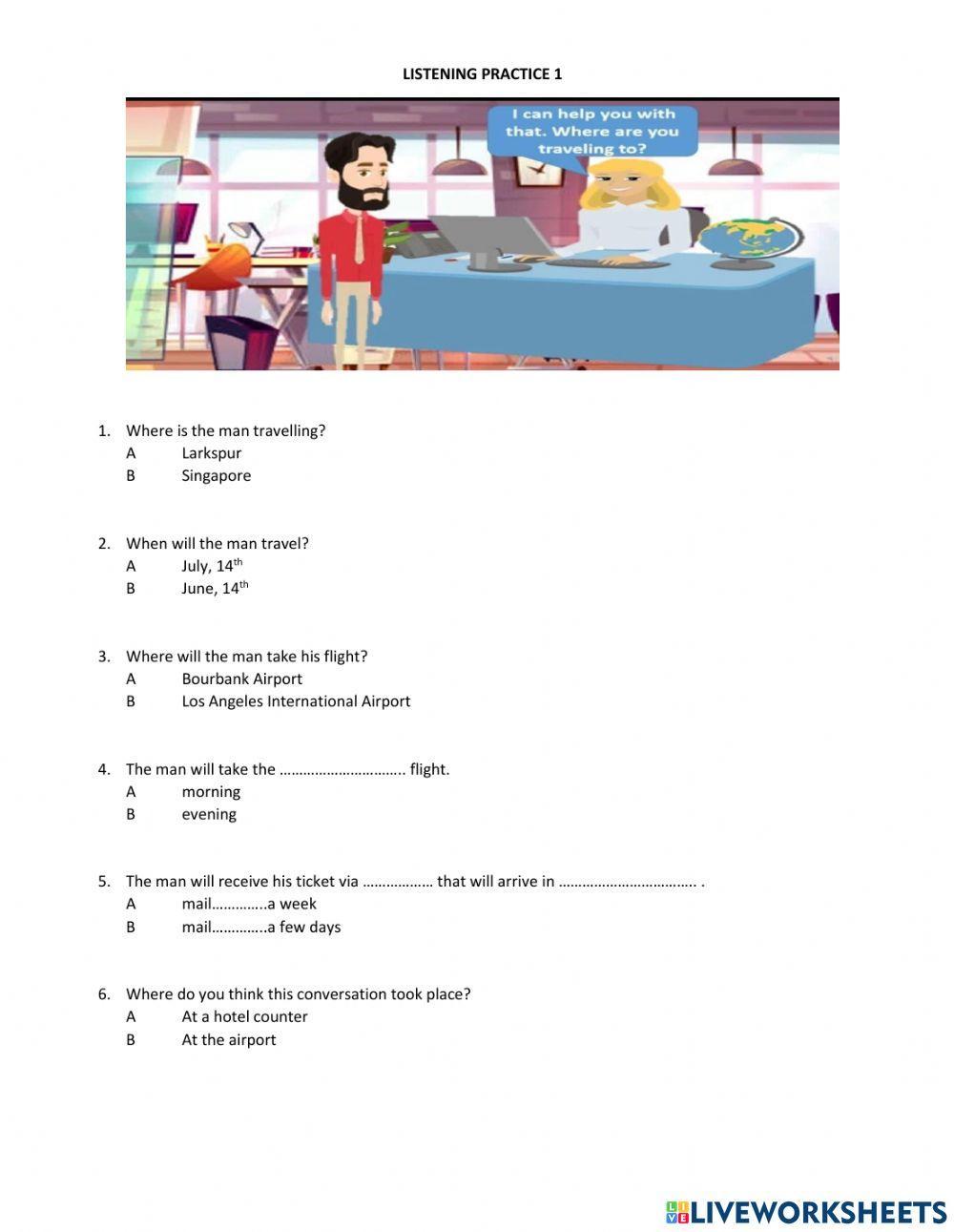 Listening Practice (Buying A Flight Ticket)