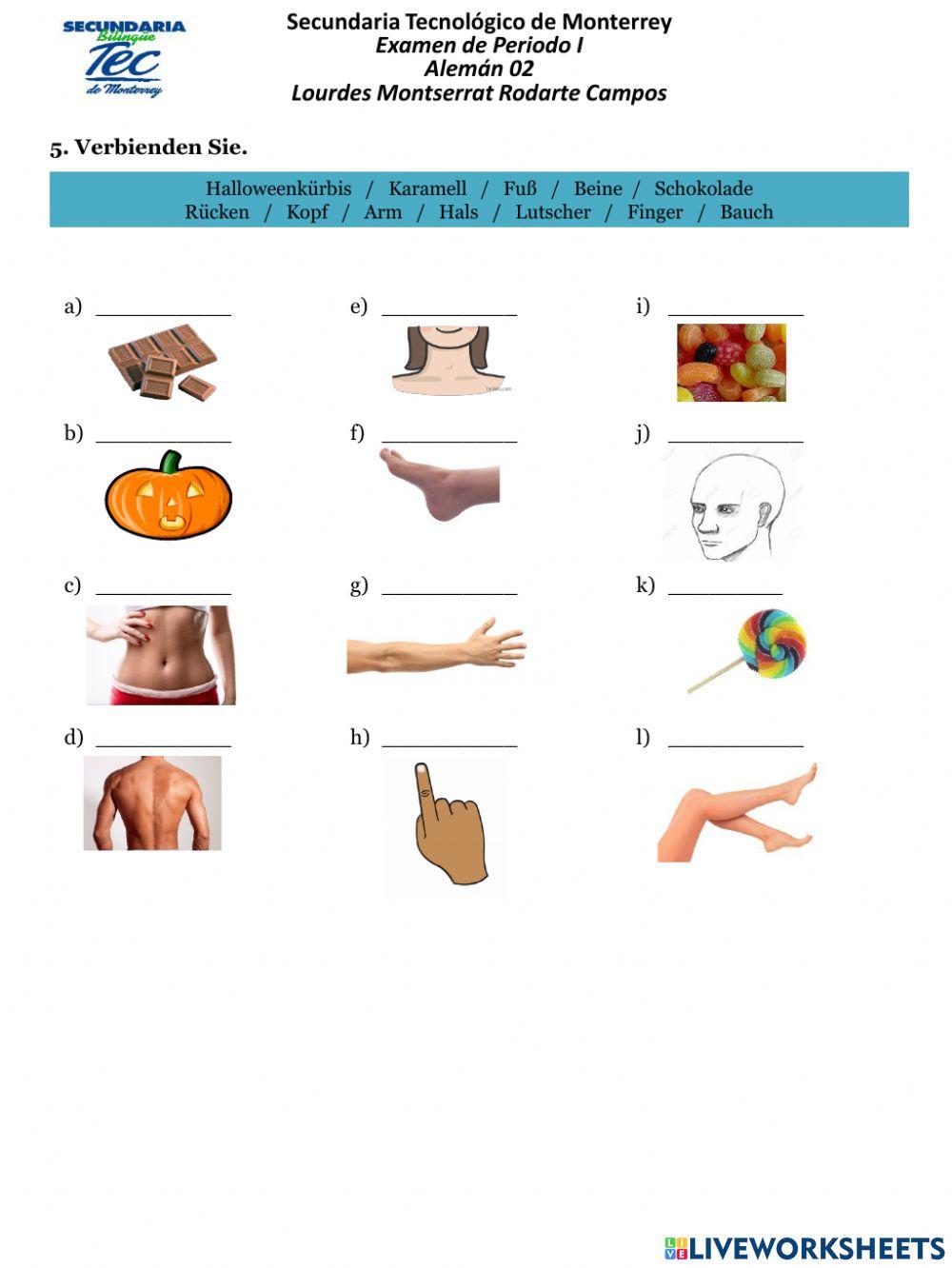 Examen primer periodo Alemán II