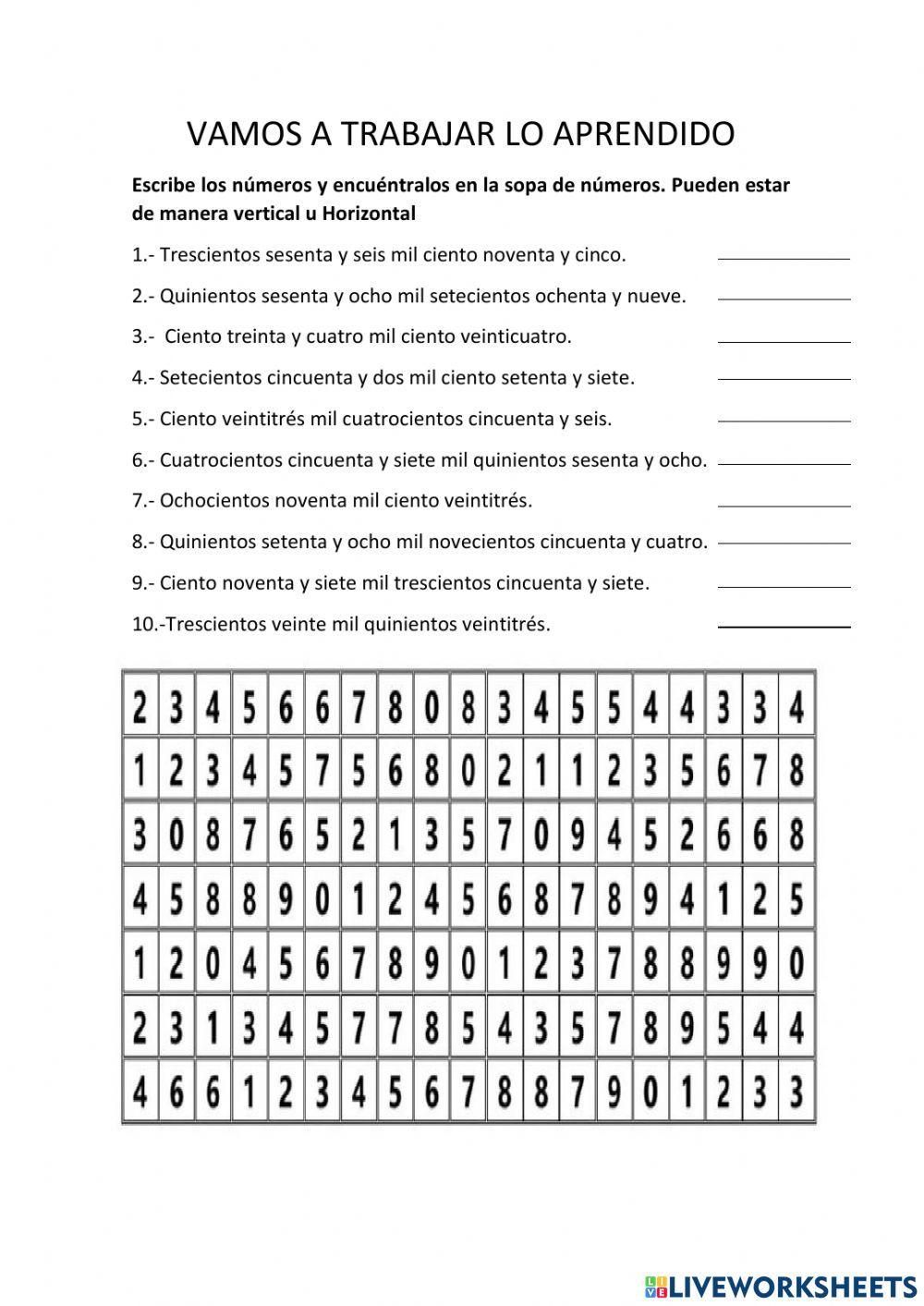 Lectura y escritura de cantidades Lectura y escritura de cantidades