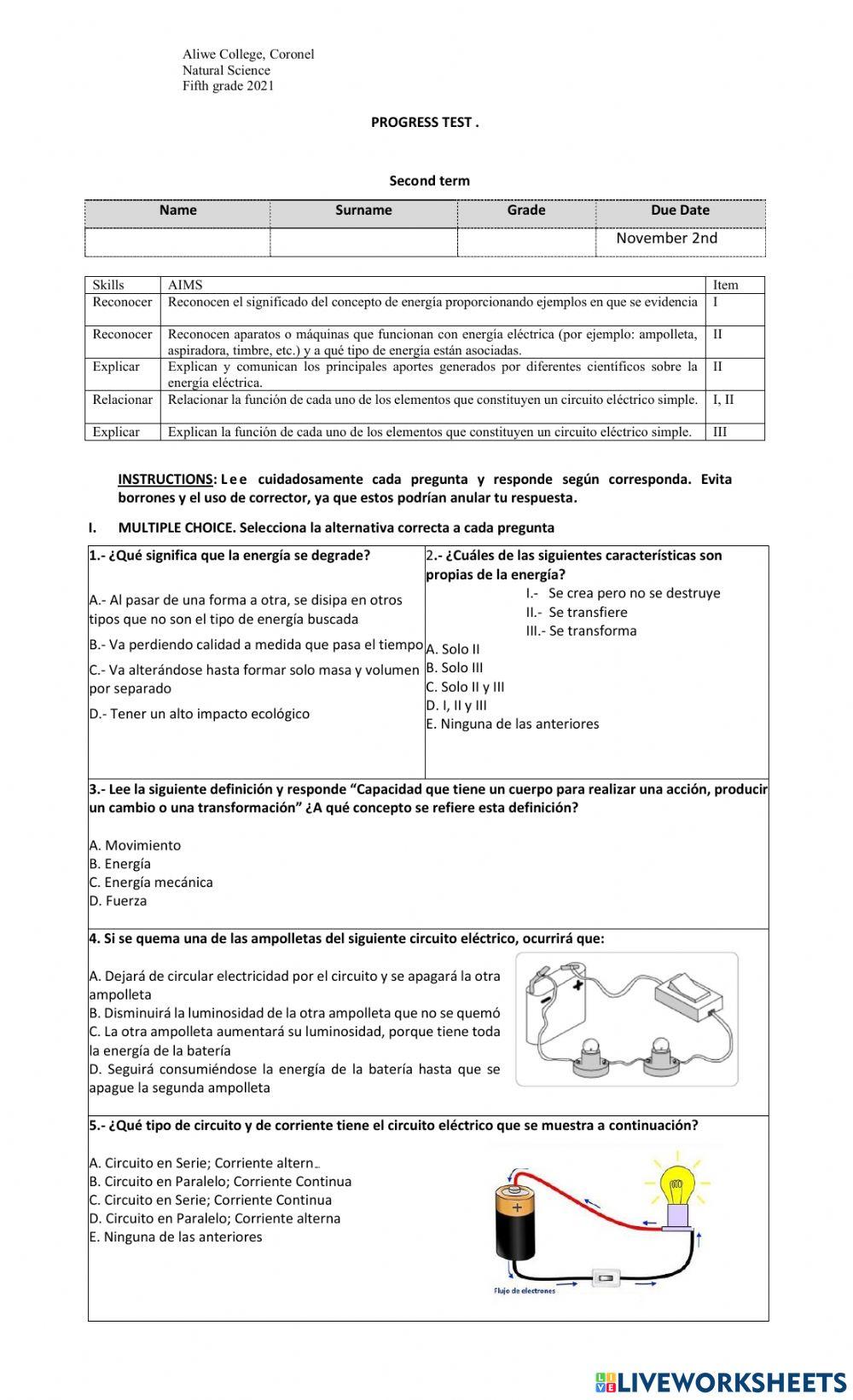 Circuito electrico 5to basico