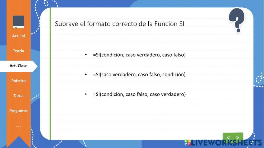 Validar datos y Función Sí