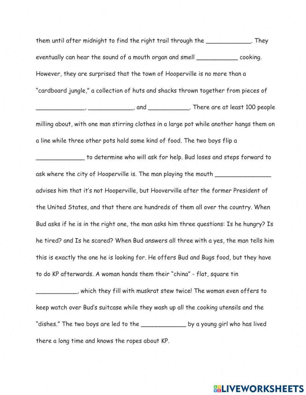 Bud, Not Buddy Chapter 8 Part 1 Summary