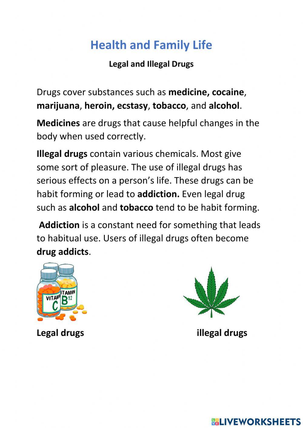 Legal and Illegal Drugs- Notes