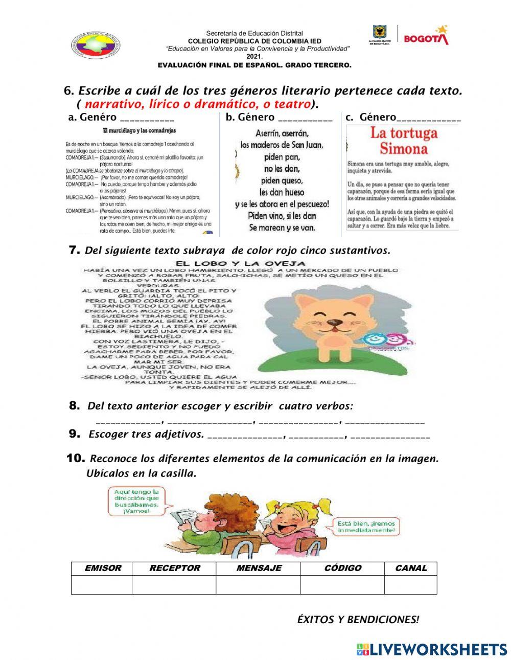 Evalucion final español