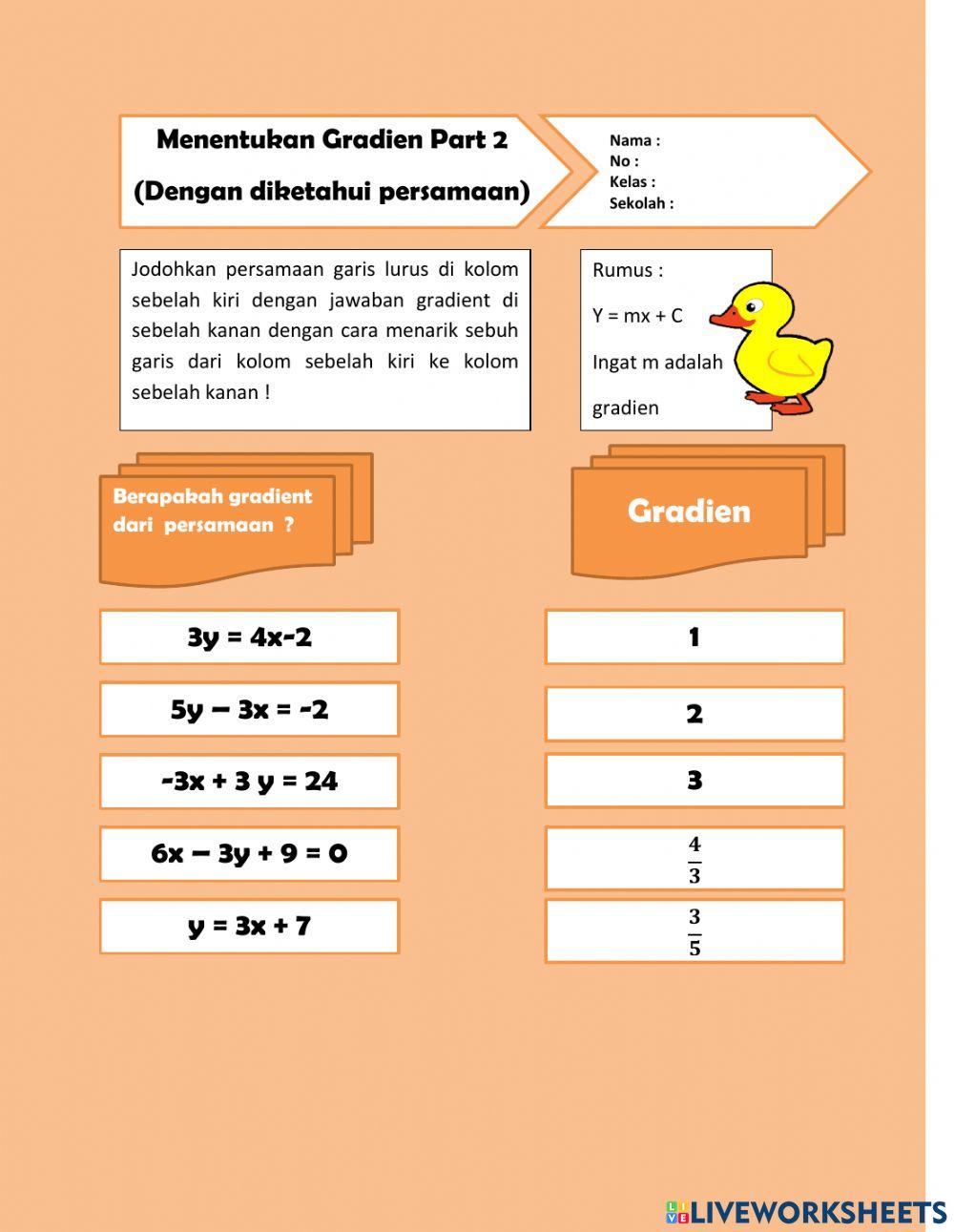 Persamaan Garis Lurus