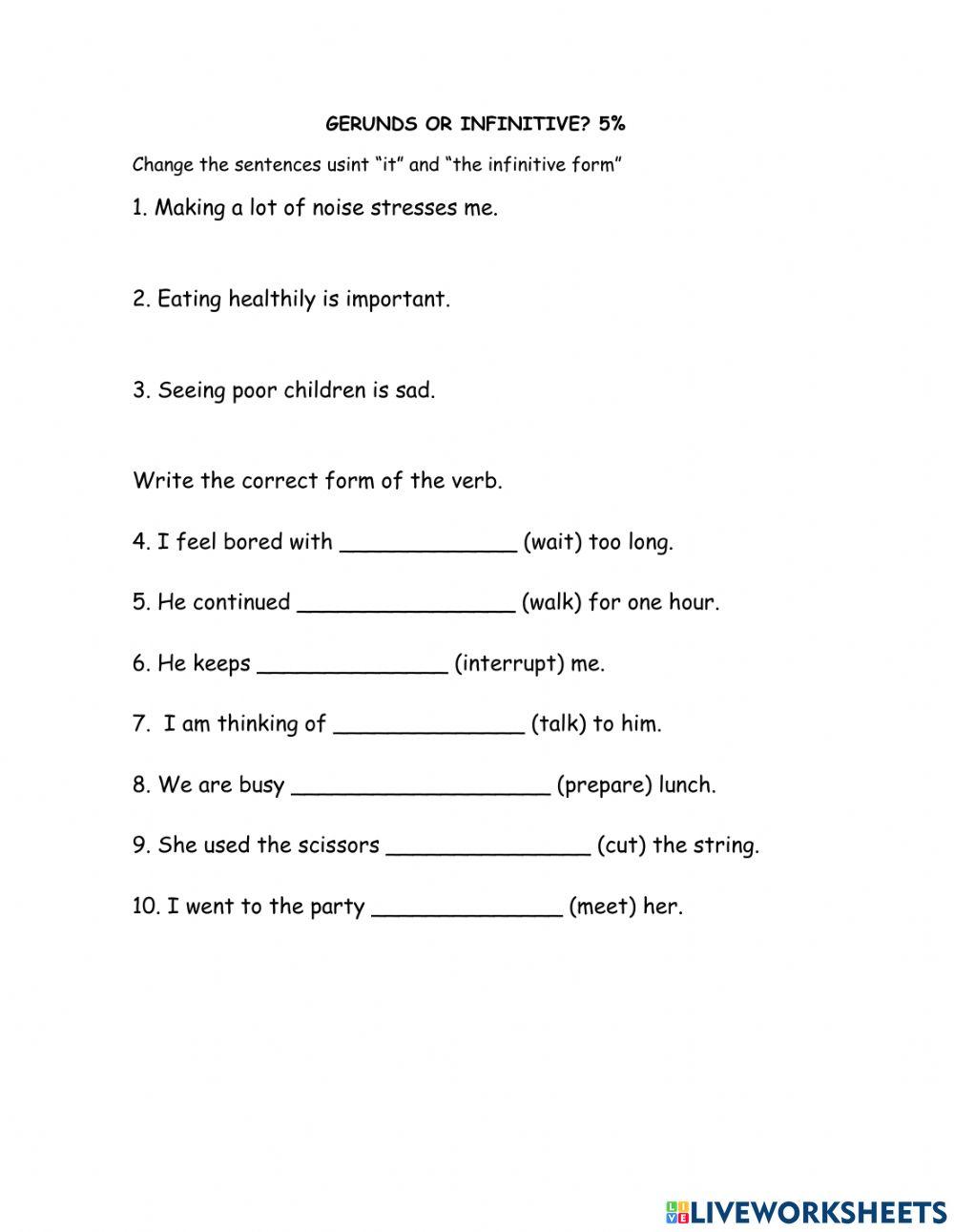 Gerunds and infinitives