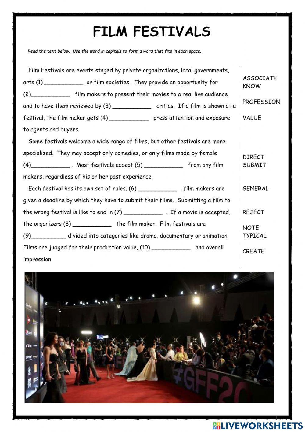 Film Festivals FCE Exercise