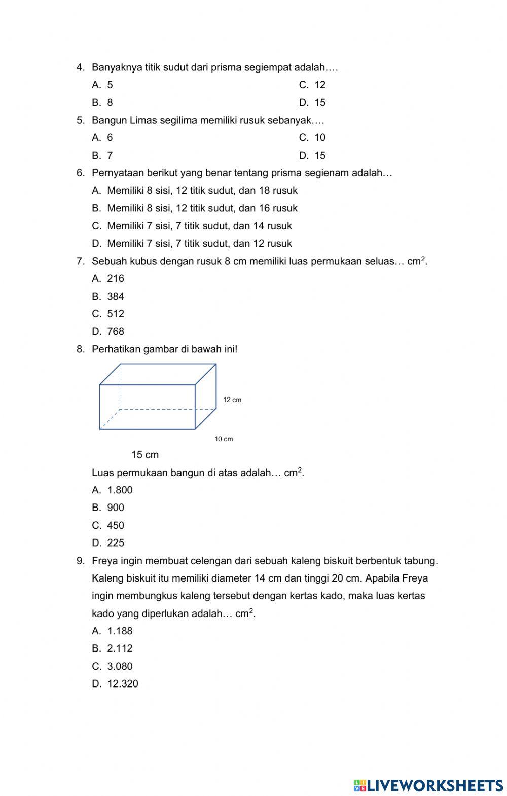 Ulangan Bangun Ruang
