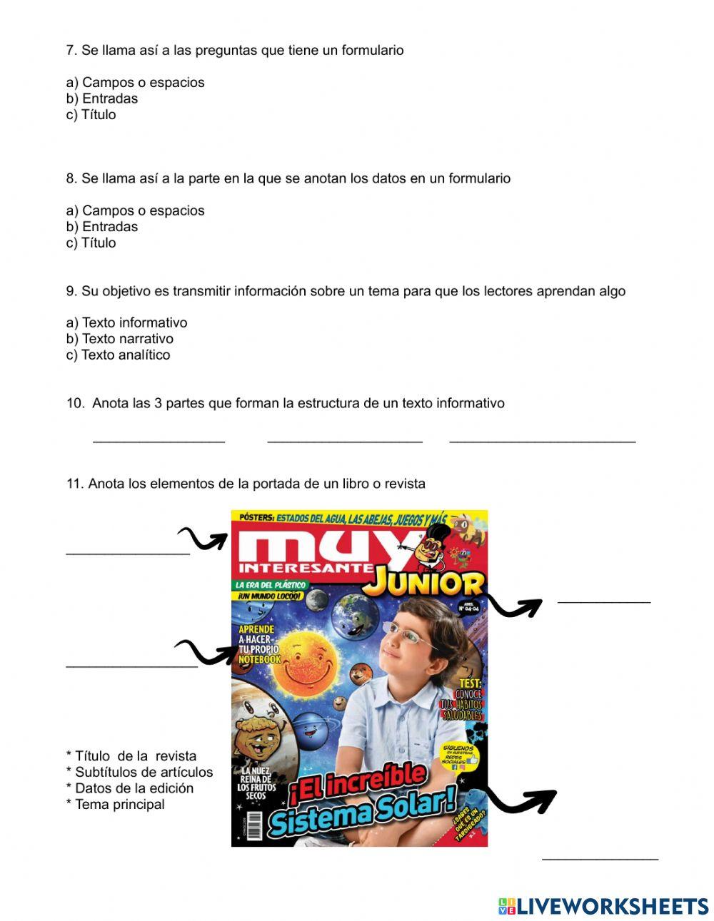 Examen 1er trimestre Español