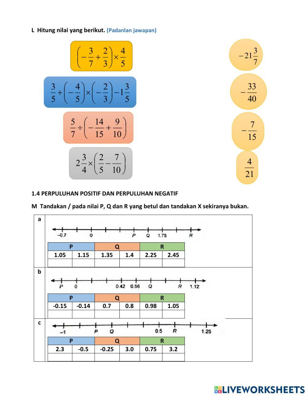 Bab 1 nombor nisbah matematik tingkatan 1 Bab 1 nombor nisbah matematik tingkatan 1
