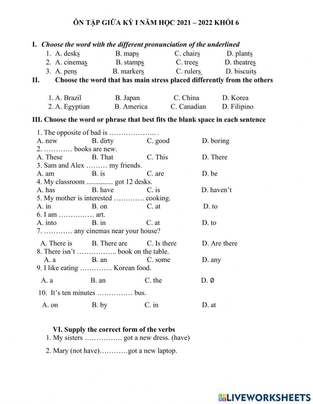 eng6 21-22 review unit starter+unit 1