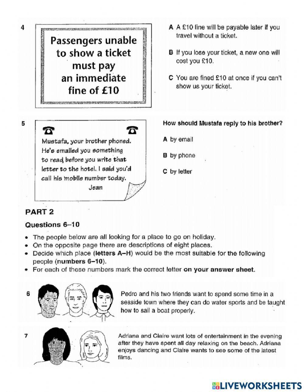 PET 3 - Test 4 - Reading