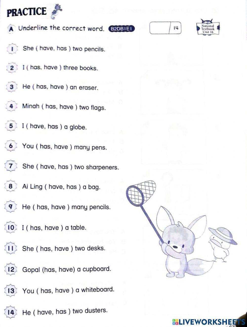 Has have online activity | Live Worksheets